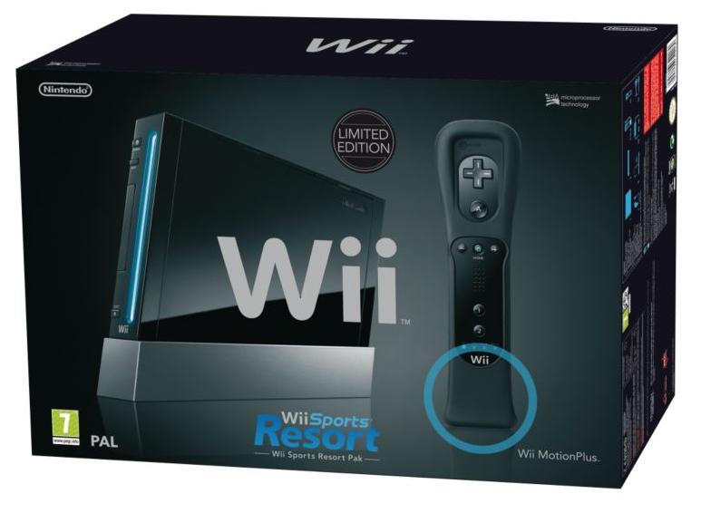 Wii black Limited Edition +Wii Motion+Wii sports+Wii resorts