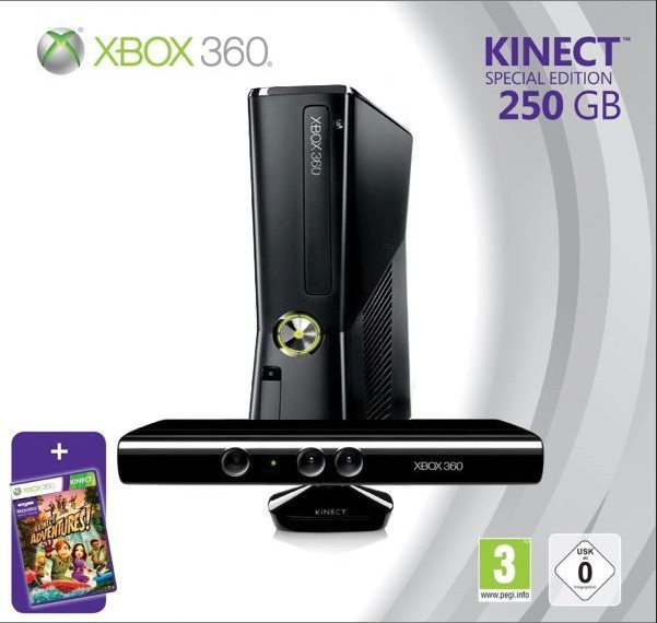 XBOX 360 SLIM 250GB Kinect + darček hra Kinect Adventures
